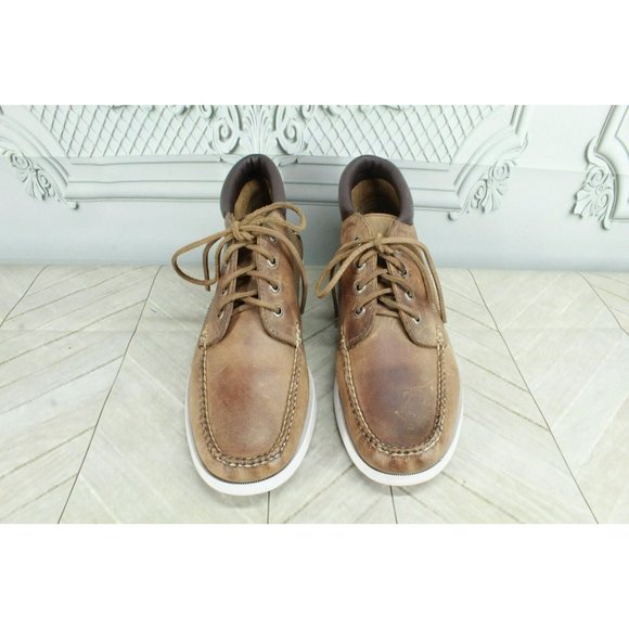 LL Bean Brown Leather Lace Up High Top Casual Oxford Shoes Size 10.5 D - Picture 5 of 9